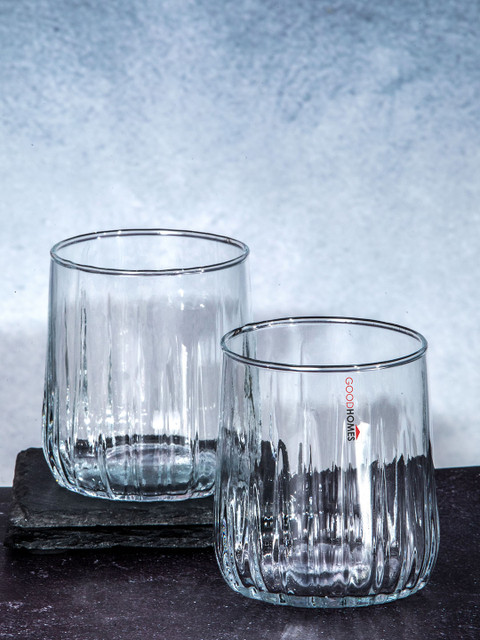 

GOODHOMES Set of 6 Transparent Solid Glass Tumbler