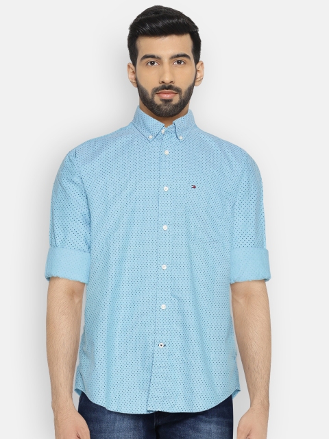

Tommy Hilfiger Men Blue Classic Fit Printed Casual Shirt