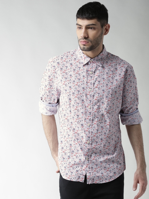 

Tommy Hilfiger Men White & Red Custom Fit Printed Casual Shirt