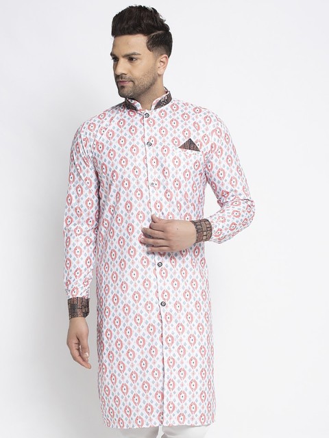 

Benstoke Men Multicoloured Geometric Printed Kurta, Multi