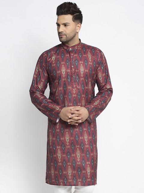 

Benstoke Men Multicoloured Flared Sleeves Thread Work Kurta, Multi