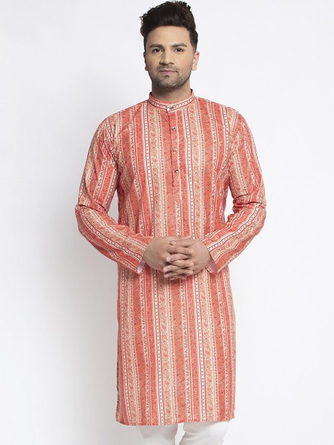 

Benstoke Men Multicoloured Flared Sleeves Thread Work Kurta, Multi