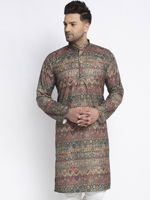 

Benstoke Men Multicoloured Ethnic Motifs Printed Thread Work Kurta, Multi