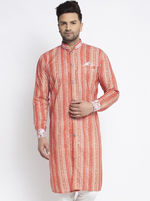 

Benstoke Men Multicoloured Printed Flared Sleeves Kurta, Multi