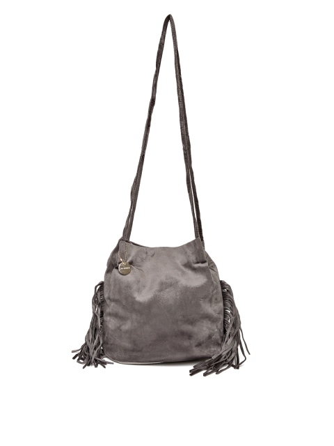 

Lino Perros Grey Fringed Shoulder Bag