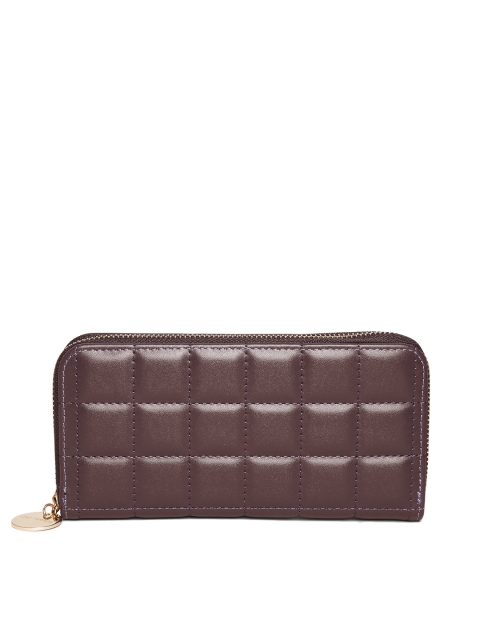 

Lino Perros Women Coffee Brown Quilted Zip-Around Wallet