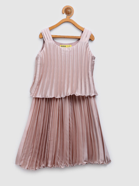 

NYNSH- PlusS Kids Pink Striped Pinafore Dress