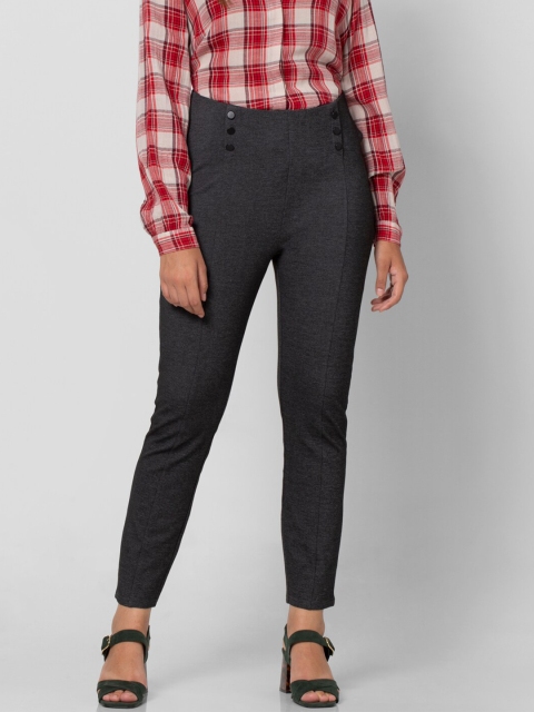 

VERO MODA CURVE Women Dark Grey Melange Solid High Waist Jeggings
