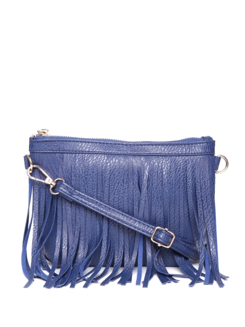 

Lino Perros Blue Fringed Sling Bag