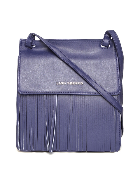 

Lino Perros Navy Fringed Sling Bag, Navy blue