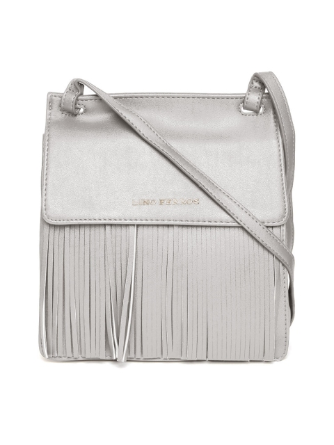 

Lino Perros Grey Fringed Sling Bag