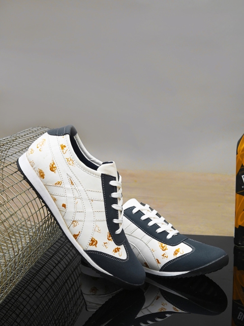 

Sir Corbett Men White Printed Sneakers