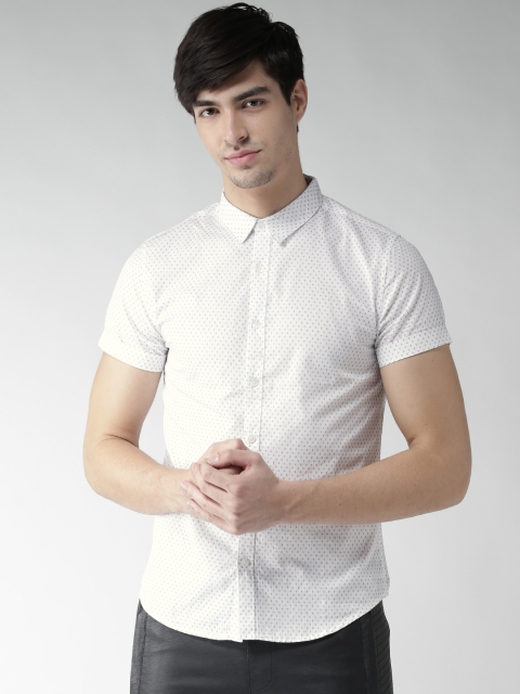 

FOREVER 21 Men White Printed Casual Shirt