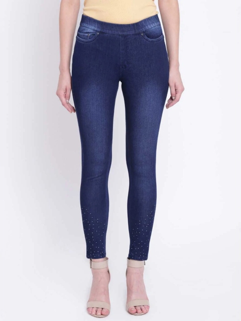 

Lakshita Women Navy Blue Solid Skinny-Fit Jeggings