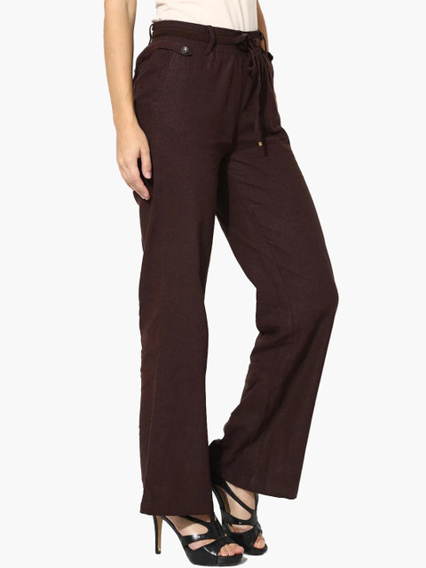 

Lakshita Women Brown Relaxed Loose Fit Trousers