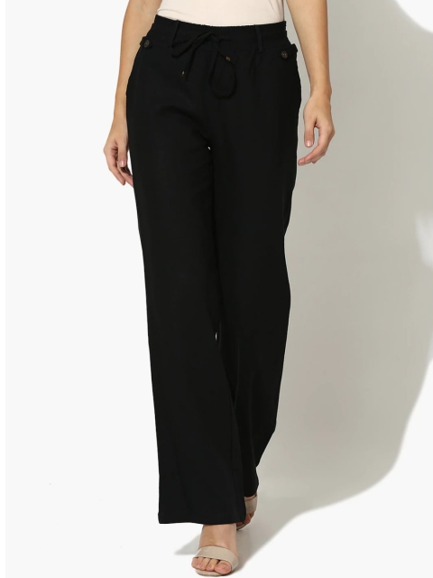 

Lakshita Women Black Relaxed Loose Fit Trousers