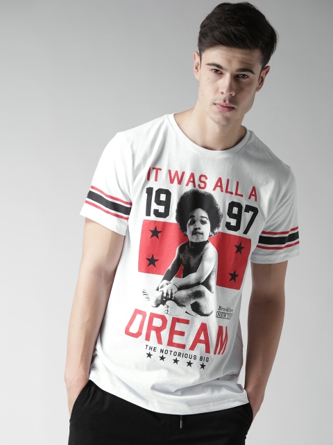 

FOREVER 21 Men White Printed Round Neck T-shirt