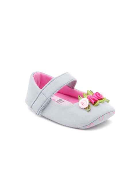 

Hopscotch Infant Girls Grey Floral Booties