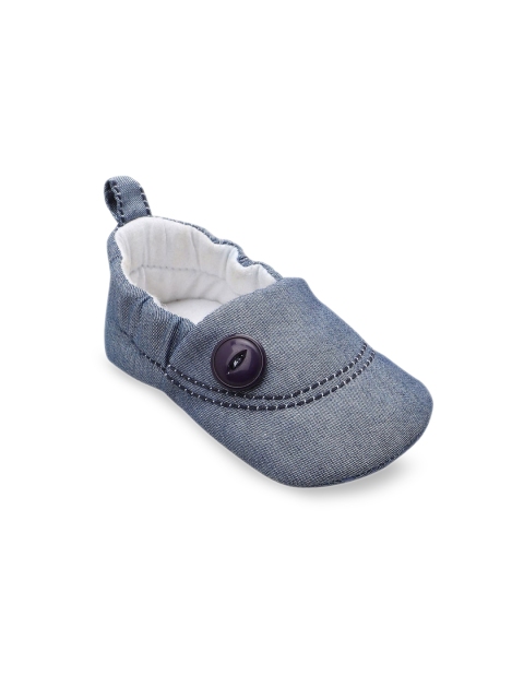 

Hopscotch Boys Blue Solid Cotton Booties