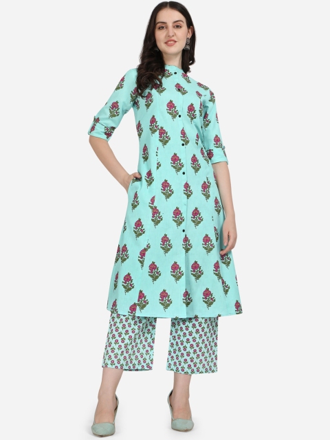 

MIRCHI FASHION Women Blue Printed Kurti with Palazzos