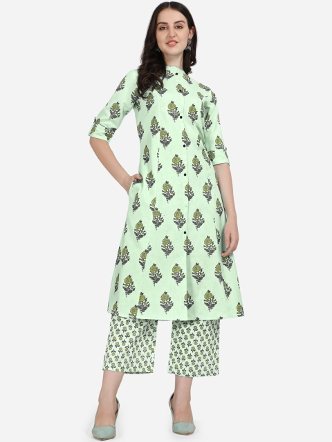 

MIRCHI FASHION Women Green Printed Kurti with Palazzos