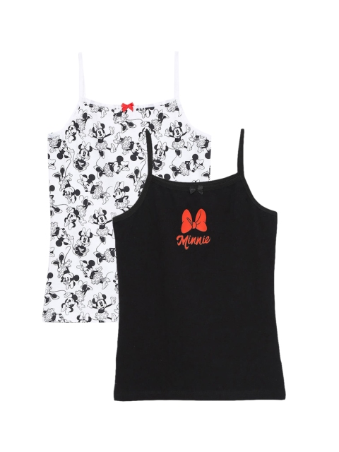 

Hopscotch Girls Pack of 2 Black & White Printed Cotton Camisoles