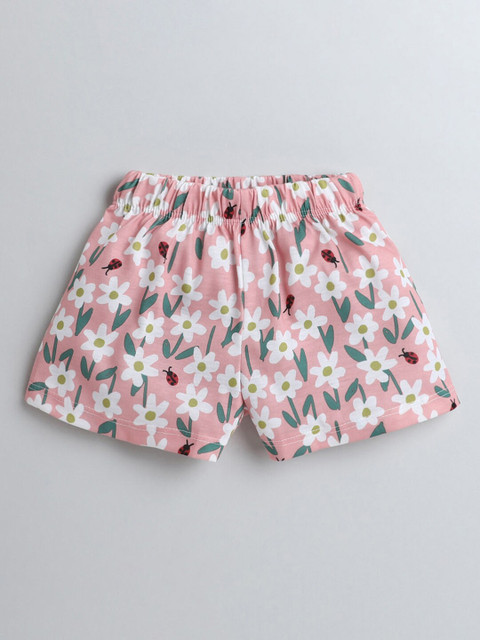 

Hopscotch Girls Pink Floral Printed Shorts