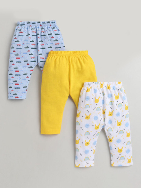 

Hopscotch Infants Boys Pack Of 3 Printed Cotton Track Pants, Yellow