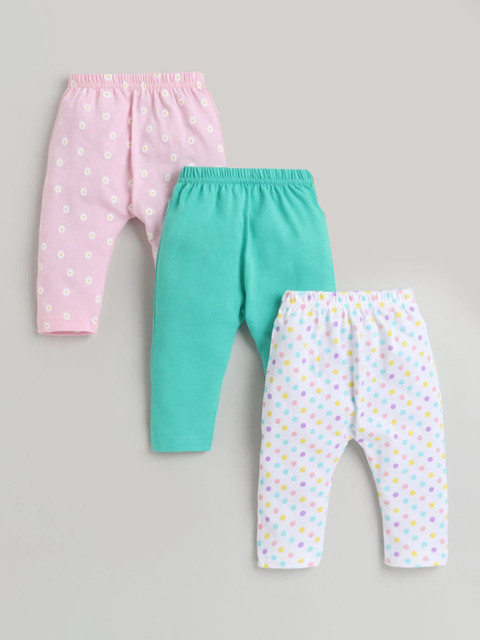 

Hopscotch Girls Pack Of 3 Printed Track Pants, Pink