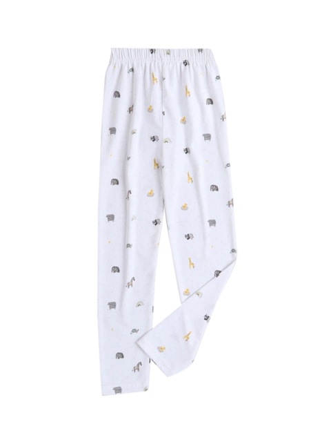 

Hopscotch Girls White & Grey Printed Pure Cotton Leggings