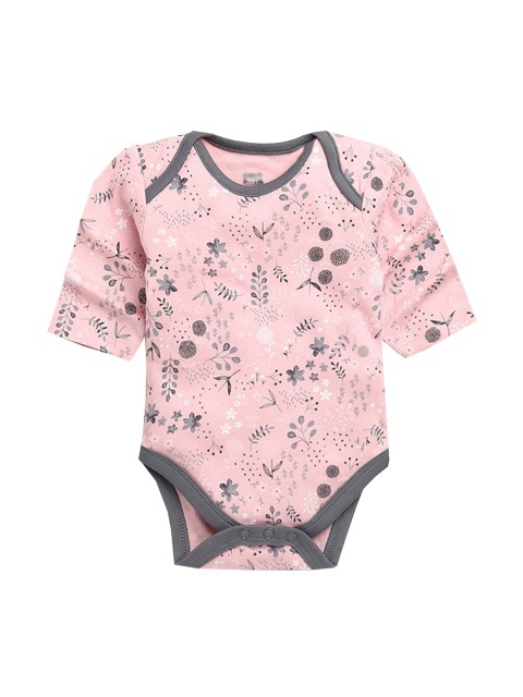 

Hopscotch Girls Pink Printed Cotton Bodysuit