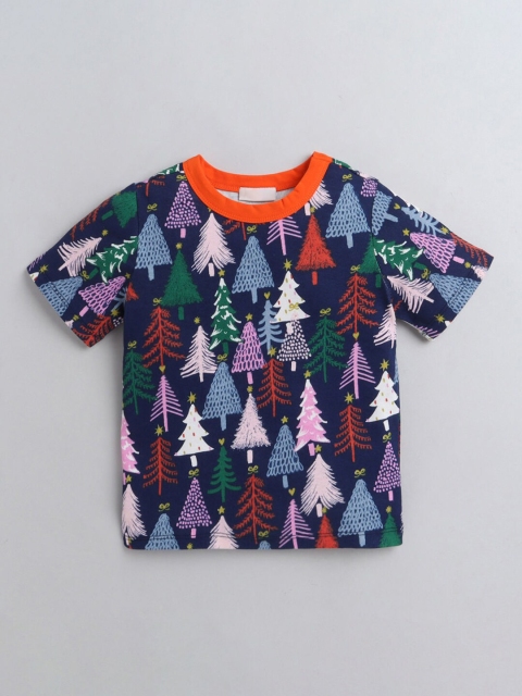 

Hopscotch Boys Blue Printed T-shirt