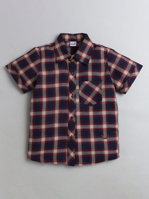 

Hopscotch Boys Red Tartan Checks Checked Casual Shirt