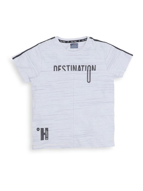 

Hopscotch Boys Blue Striped Extended Sleeves Applique T-shirt