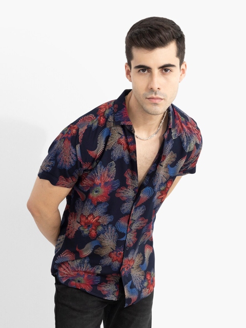 

Snitch Men Blue Slim Fit Printed Casual Shirt