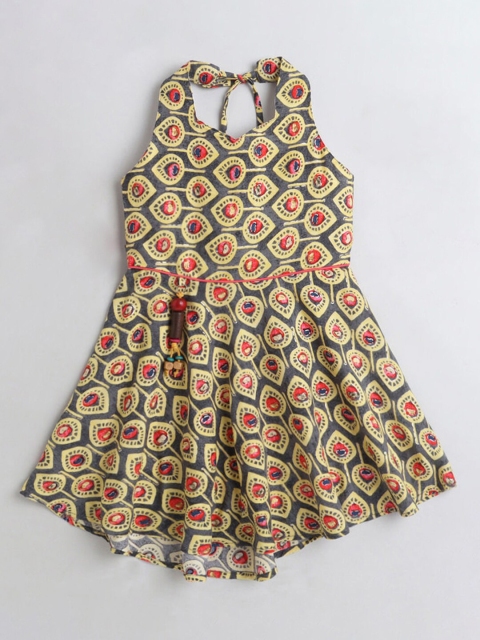 

Hopscotch Yellow Floral Peplum Dress