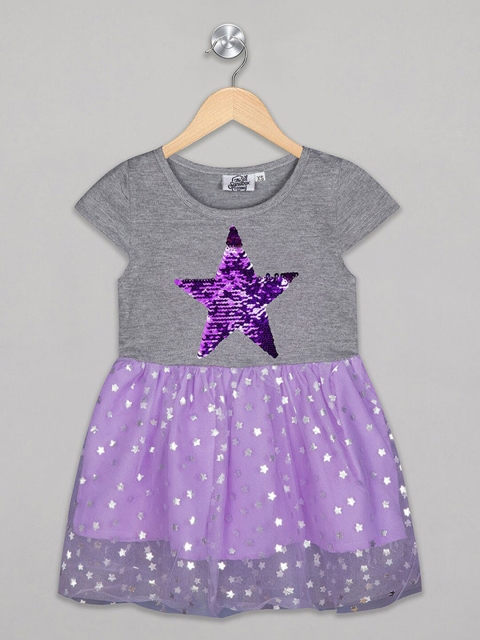 

Hopscotch Purple Embellished Dress
