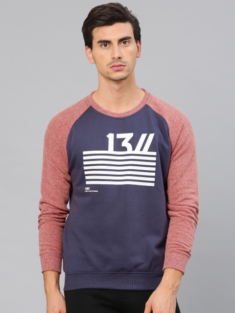 

HRX by Hrithik Roshan Men Purple & Red Printed Sweatshirt