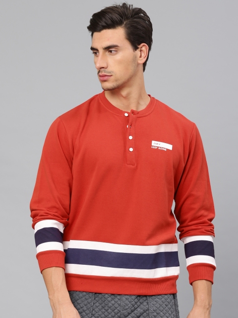 

HRX by Hrithik Roshan Men Red Solid Sweatshirt