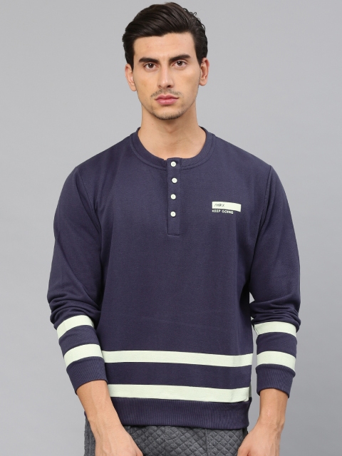 

HRX by Hrithik Roshan Men Purple Striped Sweatshirt