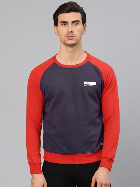 

HRX by Hrithik Roshan Men Purple & Red Solid Sweatshirt