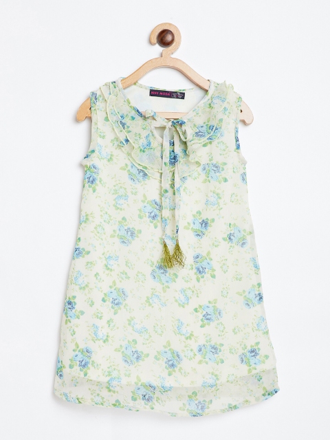 

Nins Moda Lime Green Floral A-Line Dress