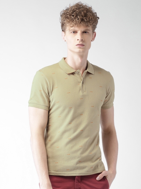

Celio Men Beige Printed Polo Collar T-shirt