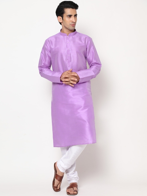 

Tasarika Men Lavender Dupion Silk Kurta with Pyjamas