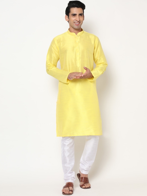 

Tasarika Men Yellow Dupion Silk Kurta with Pyjamas