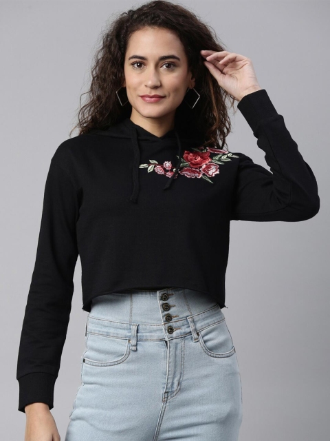 

LAYA Women Black Sweatshirt