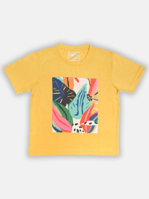 

GOJI Kids Mustard Yellow V-Neck T-shirt