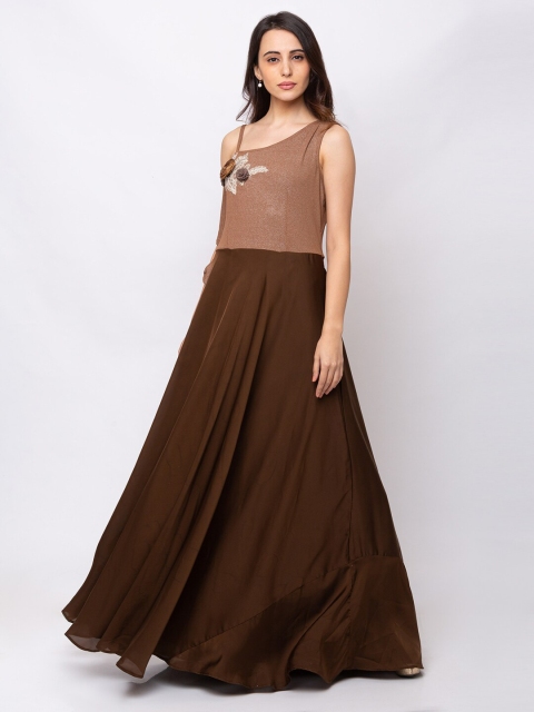 

SHECZZAR Brown Maxi Dress