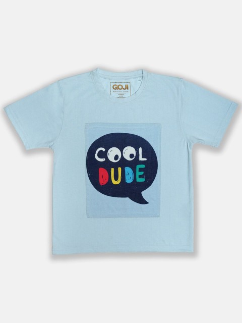 

GOJI Kids Blue Typography Printed T-shirt