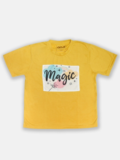 

GOJI Kids Mustard Yellow V-Neck T-shirt